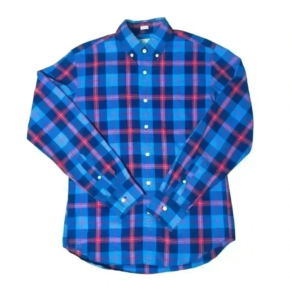J.Crew Men's Slim Fit Plaid Button Down Shirt M | Long Sleeve Cotton Casual Work